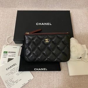 Chanel Mini O Case in Black Caviar Leather
